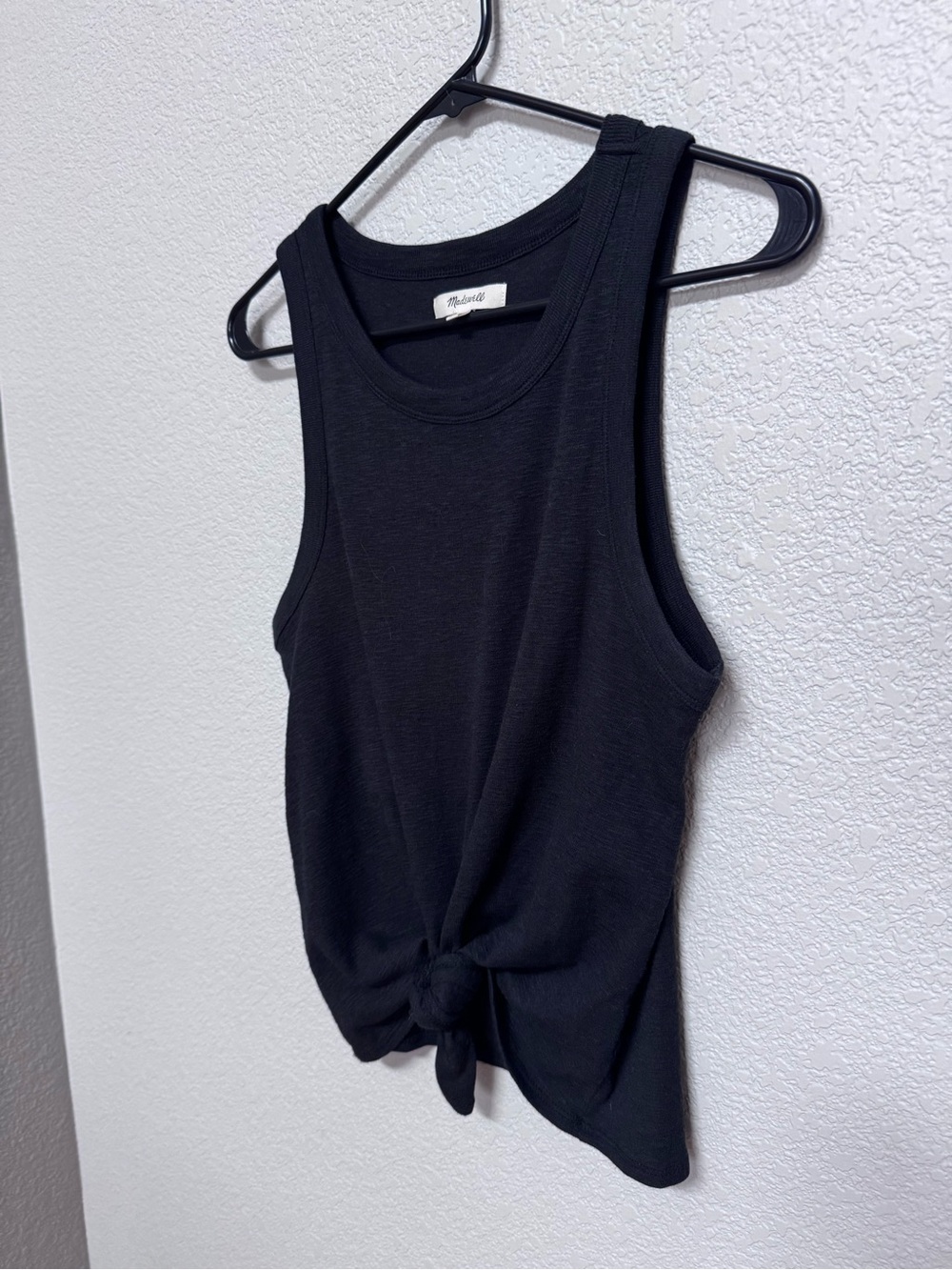 Madewell Black Tie Front Tank Women’s M Cotton Modal Blend